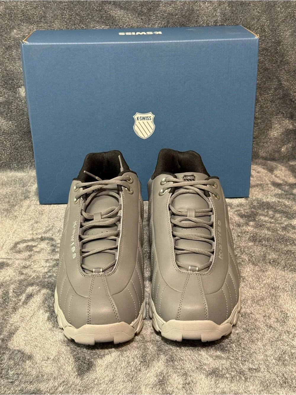 K-Swiss Men's ST329 Sneaker Steel Grey/Hirse/Black Size 14